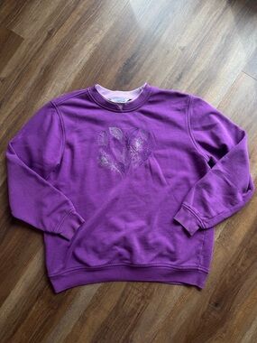 Northern Reflections Purple Crewneck Sweater Embroidered Graphic Vintage inspo